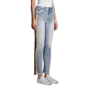 Polo Ralph Lauren Avery Boyfriend Jeans Rainbow Stripe Ribbon Size 27